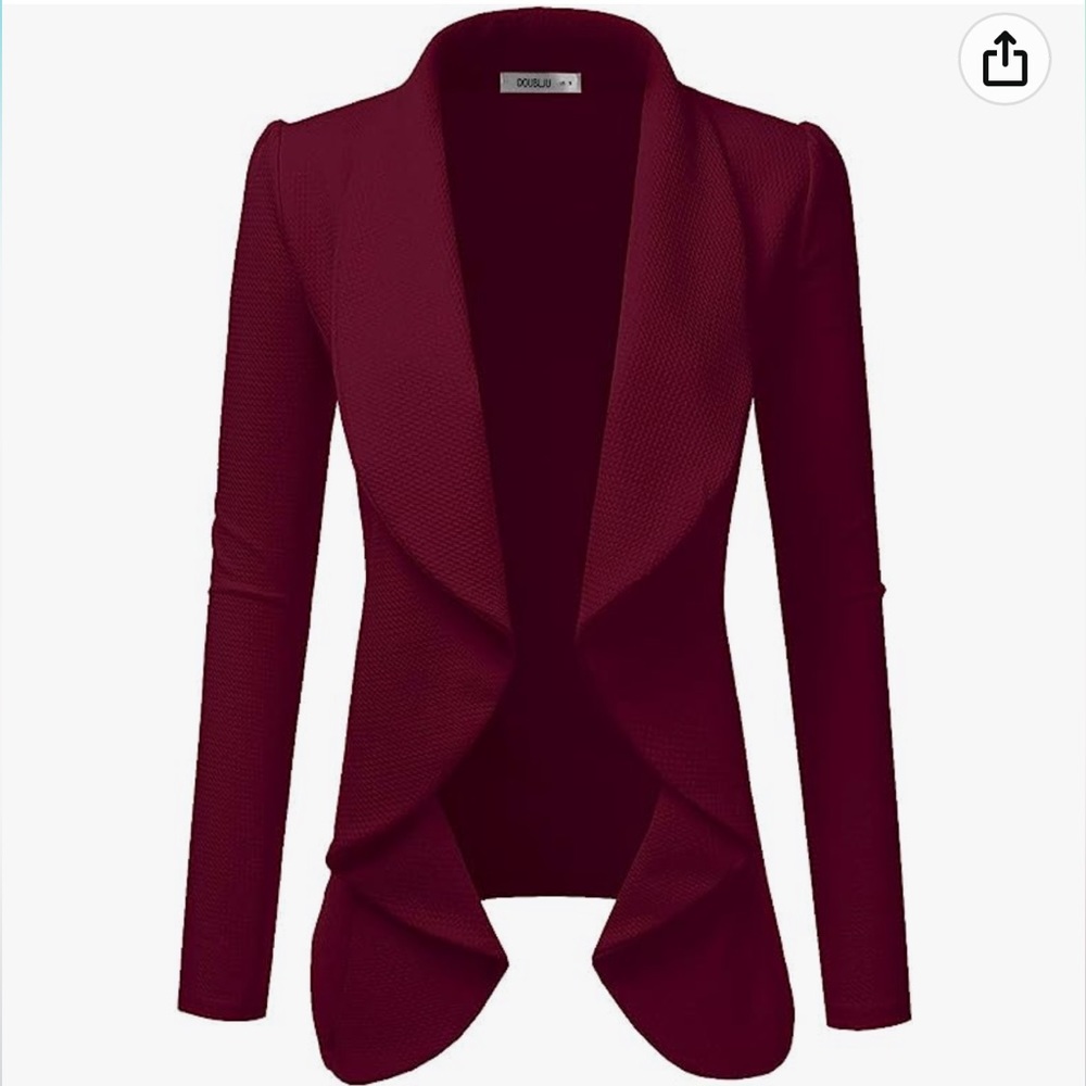 Classic Draped Open Front Blazer
